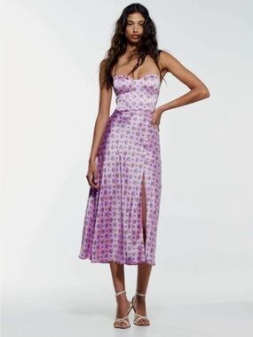 purple strapless dress zara Zara Strapless Purple/Blue Dress(Size Large)